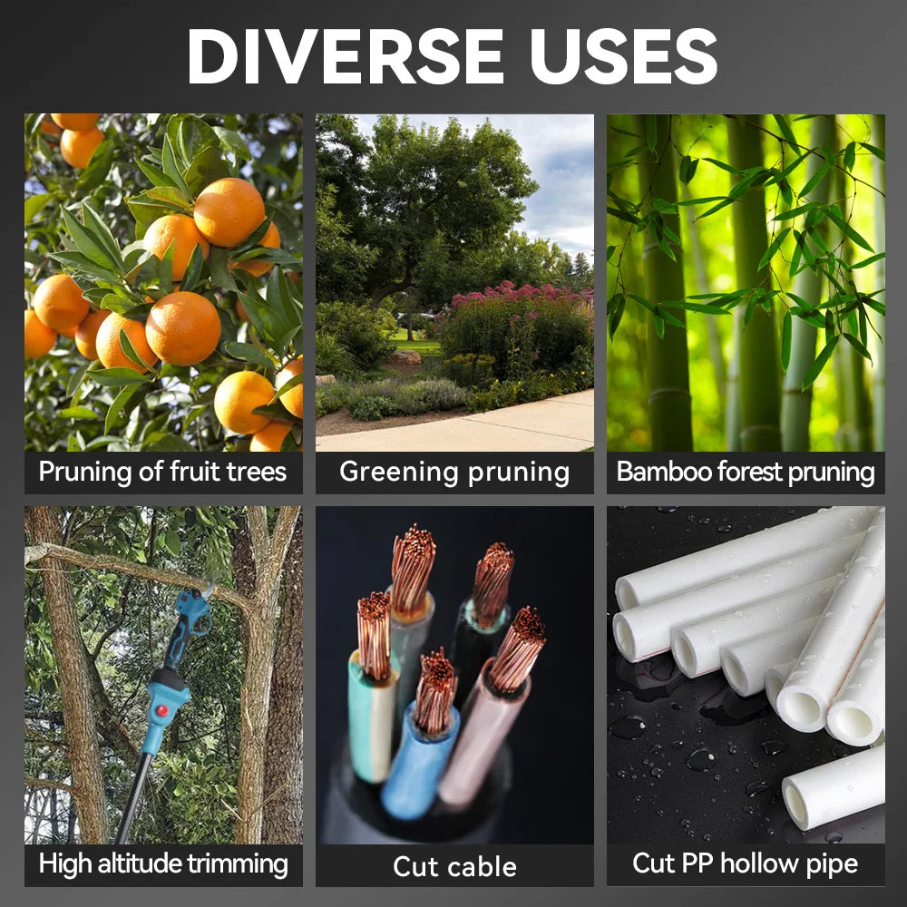 ONEVAN 3500W Brushless Telescoping Pole Electric Chainsaw 3-IN-1 High Branch Scissors Garden Pruning Tool For ONEVAN 18V Battery