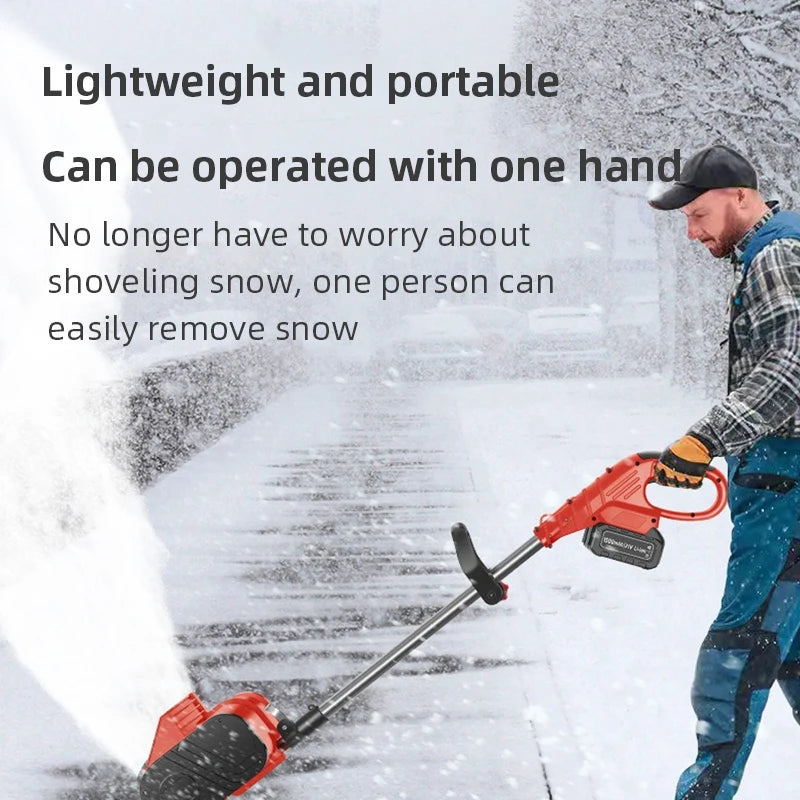 20V Electric Snow Plow Small Hand-pushed Snow Removal Machine Road Household Snow Shoveling Snow Blower 1 Battery or No Battery