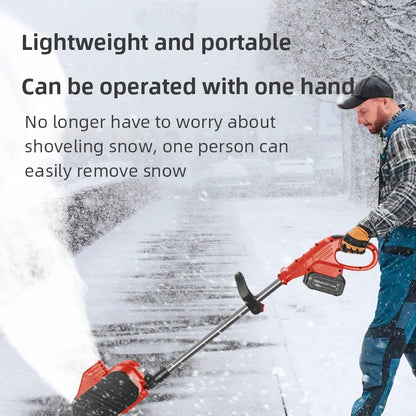 20V Electric Snow Plow Small Hand-pushed Snow Removal Machine Road Household Snow Shoveling Snow Blower 1 Battery or No Battery