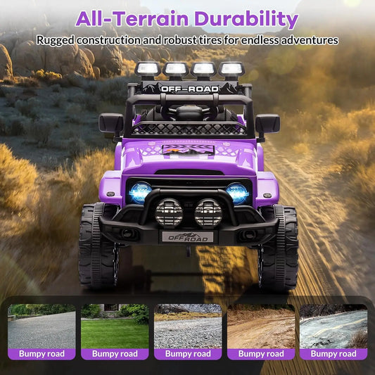 Kids Electric Ride-on SUV Toys with 2.4g Remote Control MP3 Bluetooth USB Front & Back Lights Sound Steering Wheel for 3-6 Years