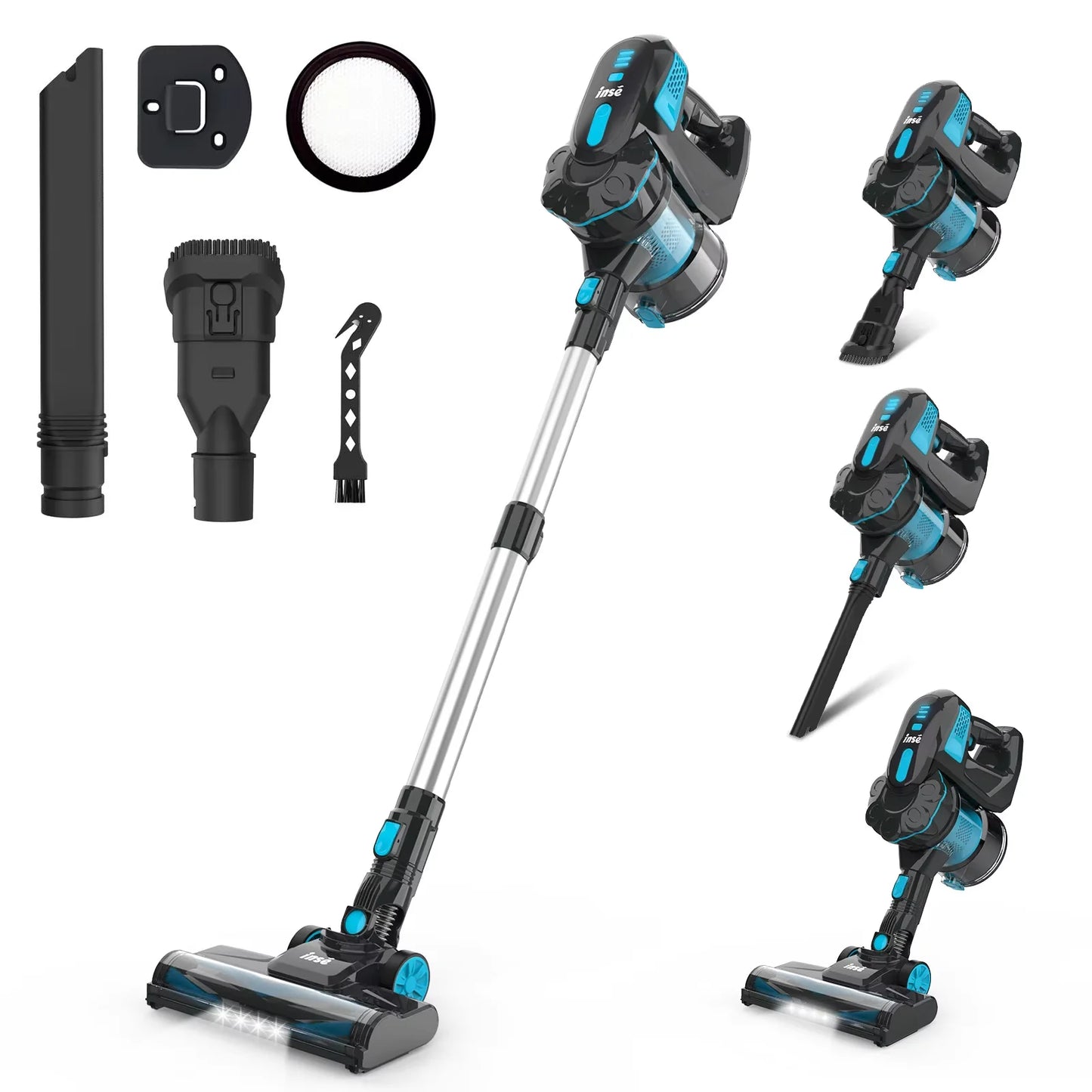 INSE V770 20KPa Powerful Cordless Vacuum Cleaner 6-in-1 Lightweight Stick Vacuum Up to 45min Runtime for Hard Floor Carpet Clean