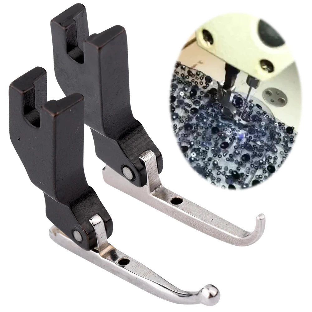Fashion Clothes Fabric Fixed Press Foot Stainless Steel Wedding Dress Ball Fabric Special Presser Foot Sewing Machine Accessory