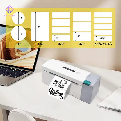 KAYSION 4in Bluetooth Thermal Label Printer Wireless Shipping Label Printer Compatible with iPhone Android Windows Widely Used