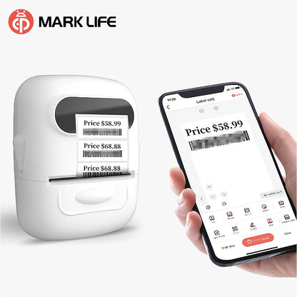 MARKLIFE P50 Mini Portable Bluetooth Thermal Label Printer for Address Clothing Jewelry Retail Barcode Office Compatible Phones