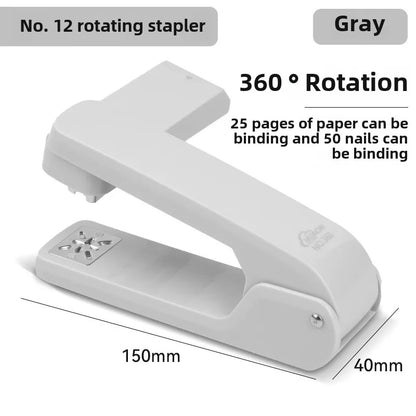 Large 360 Degree Rotatable Stapler for Students Home Office Use Stapling Machine Strong Clutch Large Capacity Staple Extractor