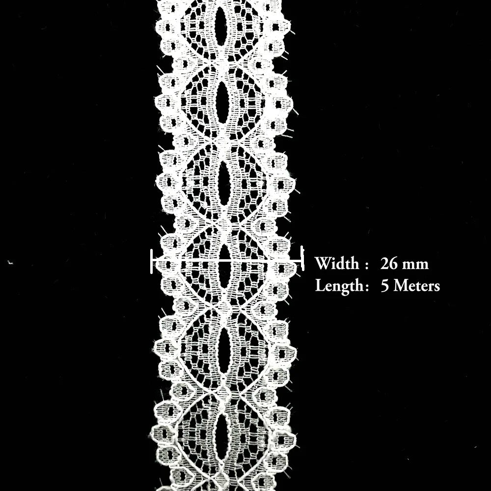 5 Meters White Black Lace Ribbon Assorted Pattern Trims for Gift Wrapping Christmas Wedding Decorations DIY Crafts Sewing Supply