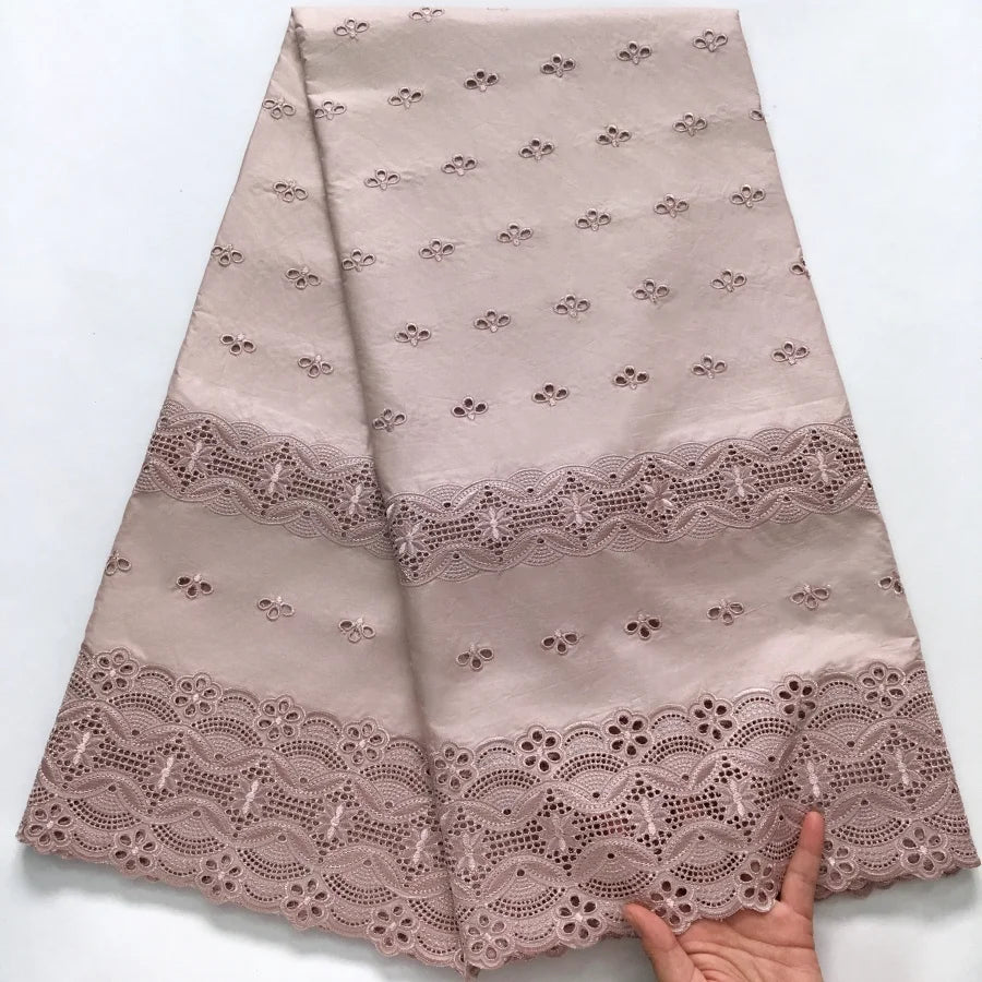 SJD LACE Swiss Voile Lace Fabrics Dubai African Cotton 5 Yards 2025 Latest African Nigerian Cotton Lace for Dresses Sew 4271