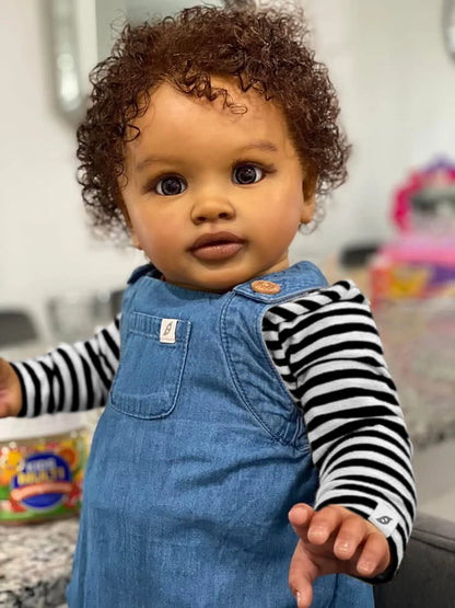 26inches Pippa Already Painted Finished Doll Reborn Toddler Huge Baby Size Dark Skin Lifelike Soft Touch