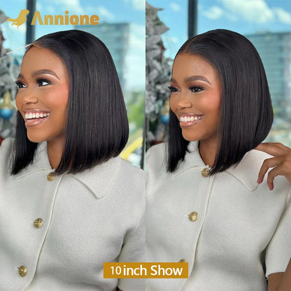 ZIDIKU 10-16inch Glueless Wigs Human Hair Straight Human Hair Wigs 4x4 HD Lace Bob Short Human Hair Wigs 100% Human Hair Quality