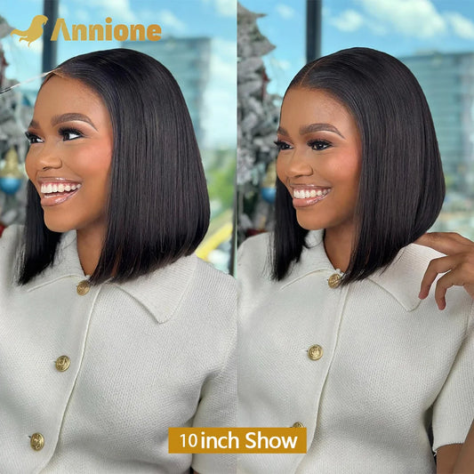 ZIDIKU 10-16inch Glueless Wigs Human Hair Straight Human Hair Wigs 4x4 HD Lace Bob Short Human Hair Wigs 100% Human Hair Quality