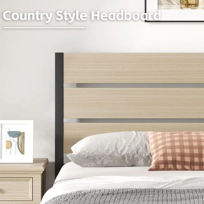 Bed Frame with Headboard and Footboard, with Under Bed Storage, AllMetal Support System, No Box Spring Needed, Easy Assembly, Be