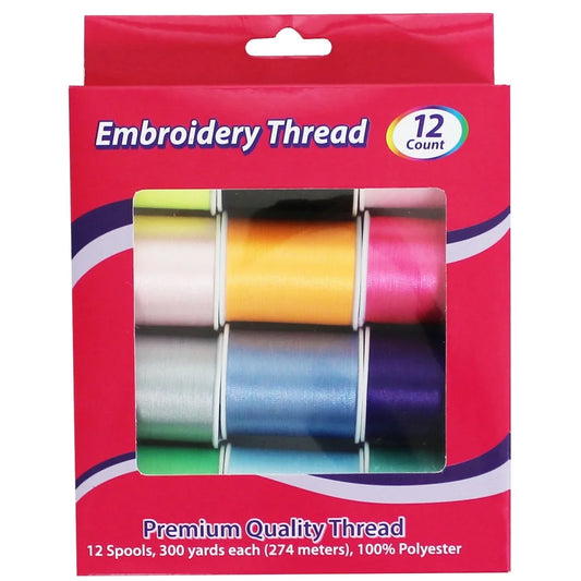 Assorted Colors 300 Yd Spools 12 Ct Polyester Embroidery Thread High Quality for Machine Hand Sewing Crafting104