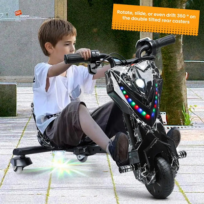 Drift Trike, Kid Ride on Tricycles, Big Wheel Drifting Tricycle for Ages 8+, Ride-On Kids Tricycle with Adjustable Seat