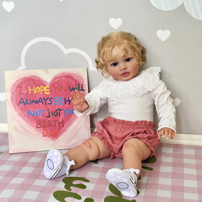 1PC 26inches Pippa Already Painted Finished Doll Reborn Toddler Huge Baby Siz Lifelike Soft Touch