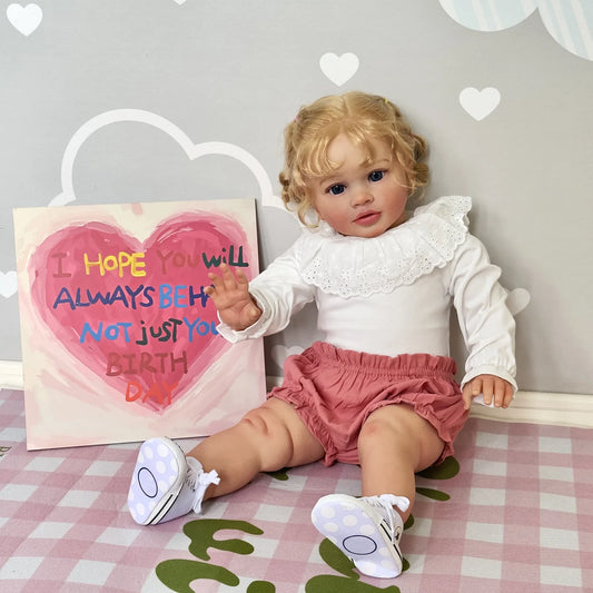 1PC 26inches Pippa Already Painted Finished Doll Reborn Toddler Huge Baby Siz Lifelike Soft Touch