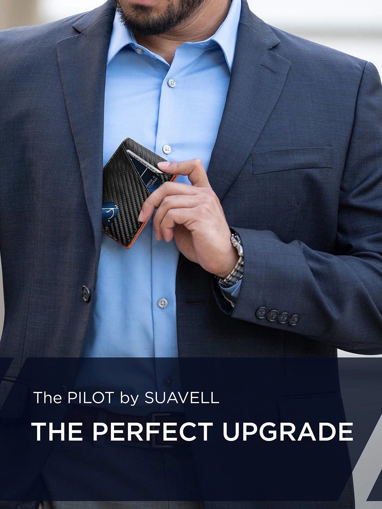 RFID Carbon Fiber Ultra-thin Trifold Wallet Simple Front Pocket Design Wallet Multi-function Portable 8 Card Slots Men's Wallet