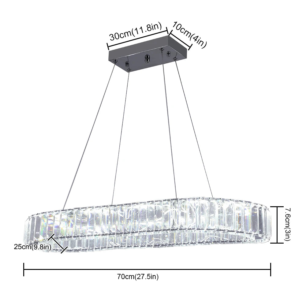 VETRULUS Modern Luxury Crystal Oval Design Led Chandelier Ceiling Lamp Nordic Pendant Hanging Light Fixture Living Bedroom Hotel