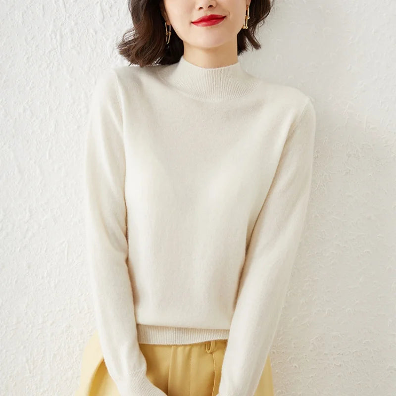 Autumn Winter Bottom Sweaters Women Fashion Chic Turtleneck Pullover Slim Long Sleeve Knitted Jumpers Soft Warm Pull Femme Top