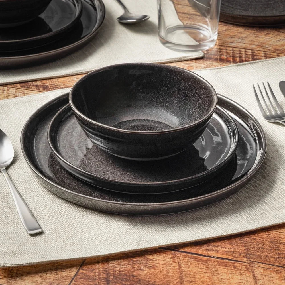 Ceramic Salad Plate Round Rustic Dinnerware Microwave Dishwasher Safe Perfect Serving Appetizers Side Dishes and Salads