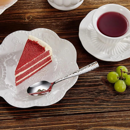 Hammered 18/10 Stainless Steel Silverware Set with Squared Edge, 20/45/65 Pieces, Serving 4 to 12 Guests, Elegant Dining