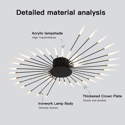 Modern LED Ceiling Lamp Living Room Dining Bedroom Ceiling Chandelier Lights Nordic Fireworks Design Home Decor Indoor Lighting