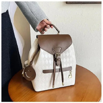 Women Backpack Soft Pu Leather Black Casual Multifunctional College Bag Capacity Shoulder Bag Trave Handle Bag