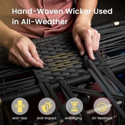 7 piece outdoor patio furniture set, outdoor sectional furniture, rattan & wicker modern modular conversation set sofa couch w/w