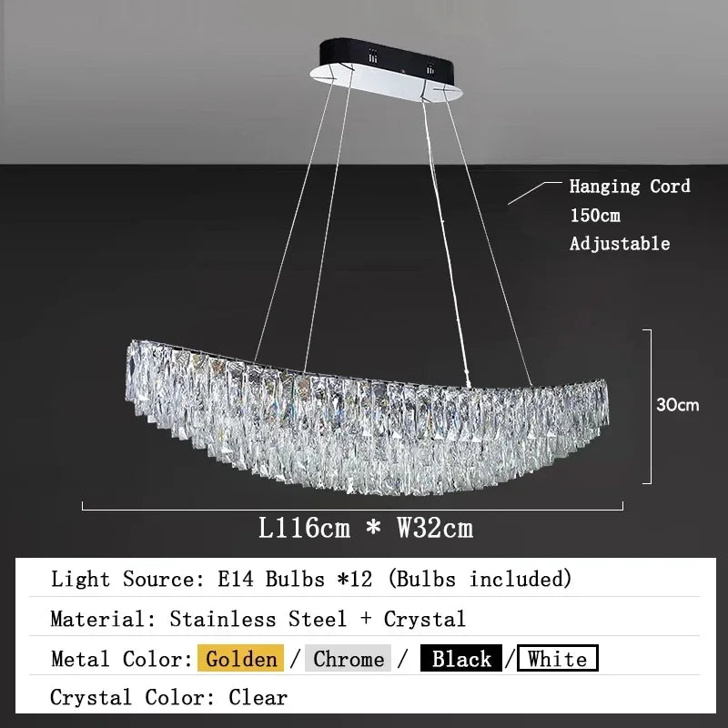 Modern Crystal Ceiling Chandelier For Living Room LED Lustre Hanging Lamps Dining Room Pendant Light Suspension Luminaire Lampen