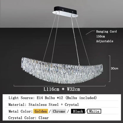 Modern Crystal Ceiling Chandelier For Living Room LED Lustre Hanging Lamps Dining Room Pendant Light Suspension Luminaire Lampen