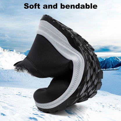 Mens Snow Boots Lightweight Thermal Ankle Boots Comfortable Slip On Sneakers Winter Thick Fur Shoes for Travel Hiking
