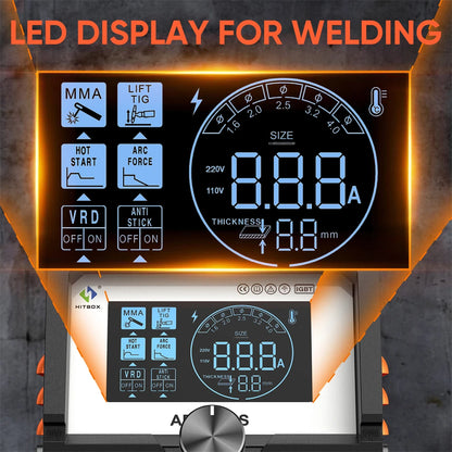 HITBOX ARC200S Welding Machine 2 in 1 ARC MMA LIFT TIG MINI IGBT Inverter LED Digital Display Portable Home Welder 220V 10-200A