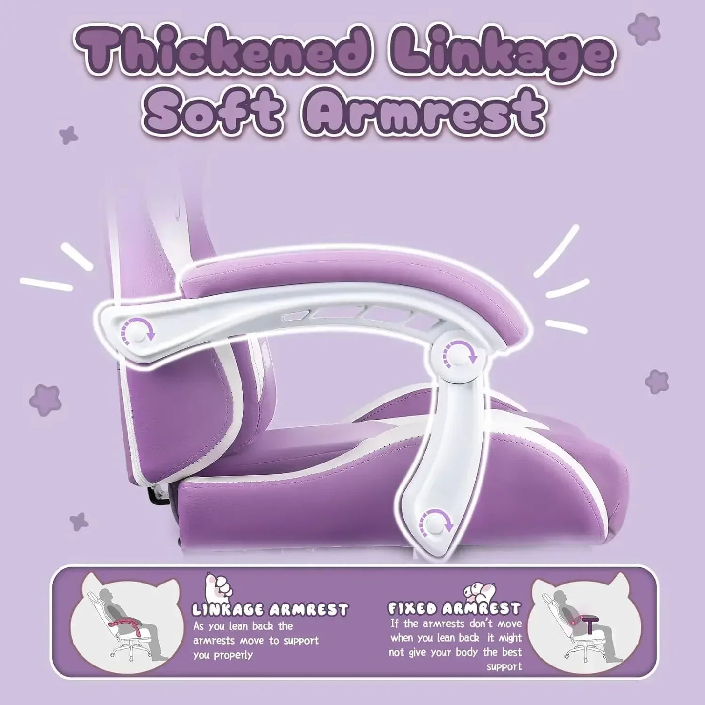 [New Arrival!Free Shipping!]Gaming Chair Cute with Cat Ears,Ergonomic Computer  for Girl  Footrest and Headrest,Comfort