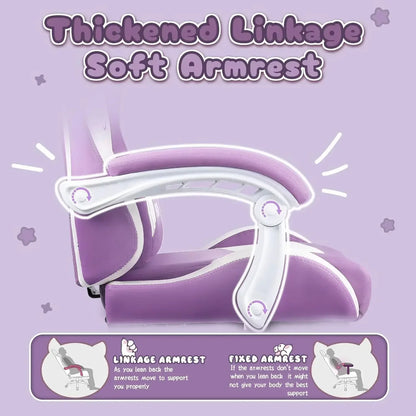 [New Arrival!Free Shipping!]Gaming Chair Cute with Cat Ears,Ergonomic Computer  for Girl  Footrest and Headrest,Comfort