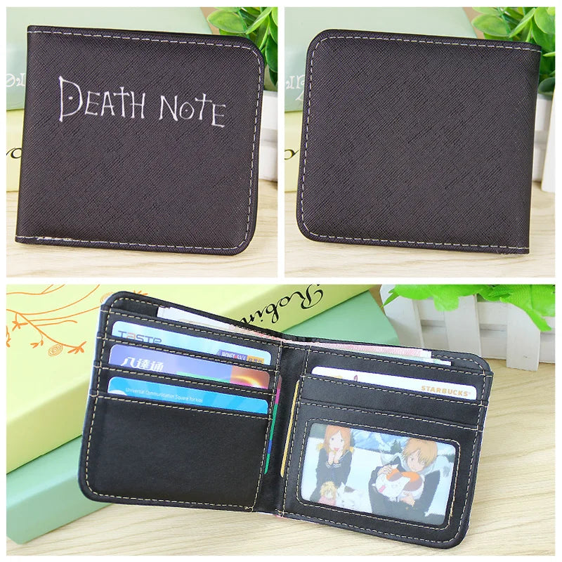 Death Note Anime Black PU Leather Short Wallet Card and Coin Purse for Boys Girls Gift