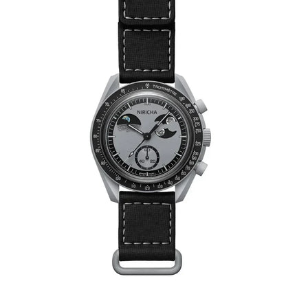 Stylish 2025 Moon Landing Commemorative Watch - Six-Hand Quartz Chronograph for Space Enthusiasts