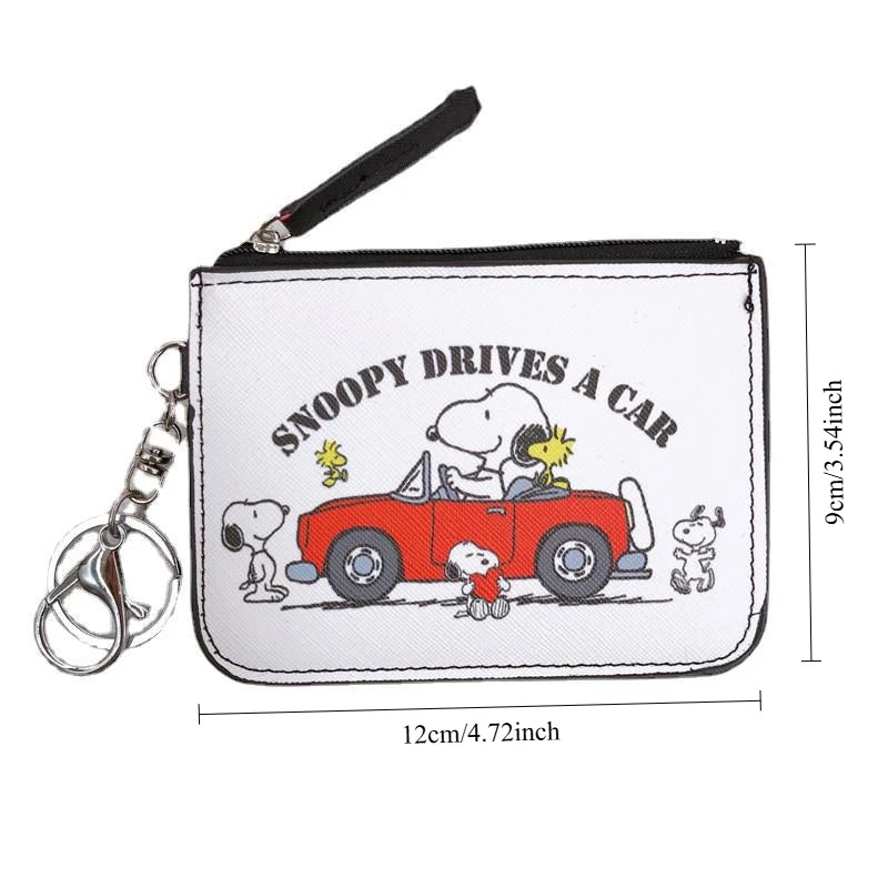 Snoopy Coin Purses Charlie Brown Cute Wallet Women Leisure Woodstock Zipper Card Holder Coin Pouch Lady Cases Giirls
