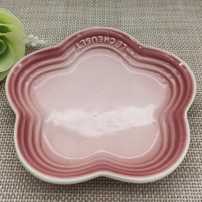Plum Blossom Small Plate 5.5Inches 14cm Rainbow Sauce Plate Flower Shaped Pet Gradual Spike Bone Plate Tableware Ceramic Dishs