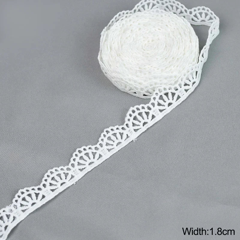 5Yard/rol White Lace Ribbon Tape Fabric Wedding Decoration Gift Wrapping Embroidered Lace Trim DIY Clothes Sewing Craft Supplies