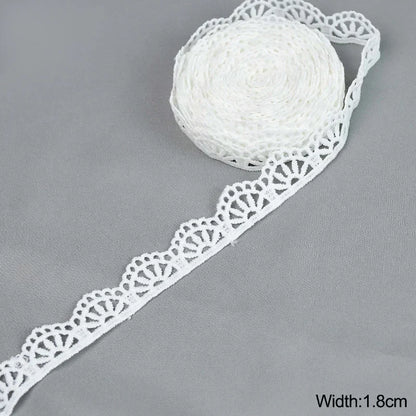 5Yard/rol White Lace Ribbon Tape Fabric Wedding Decoration Gift Wrapping Embroidered Lace Trim DIY Clothes Sewing Craft Supplies