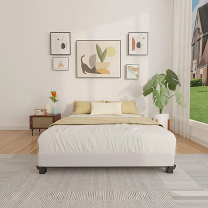 Box Spring 4 Inch Low Profile Box Spring Twin, Heavy Duty Mattress Foundation Metal Bed Base with Fabric Cover, Noise Free, Easy