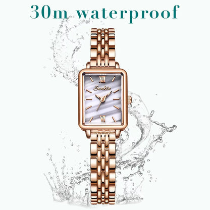 SUNKTA Fashion Ladies Watch Elegant Dress Womens Wristwatches Ceramic Bracelet Watches for Women Waterproof Clock Reloj Mujer