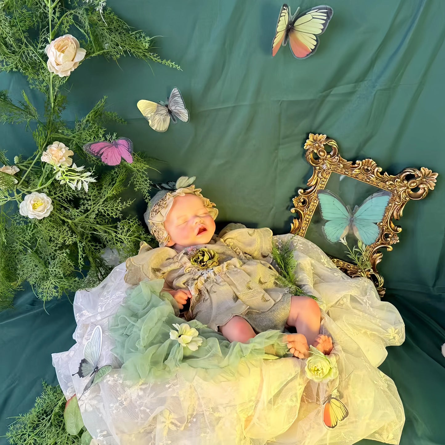 17.52Inch Open Mouth Silicone Girl Reborn Full Solid Silicone Reborn Dolls Painted Baby Doll Toy For Kids Reborn Corpo De Silico