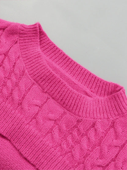 plus Size Solid Color Cutout Knit Sweater Long Sleeve Crewneck Pullover Slim Fit Jumper Sexy Fashion Tops for Women