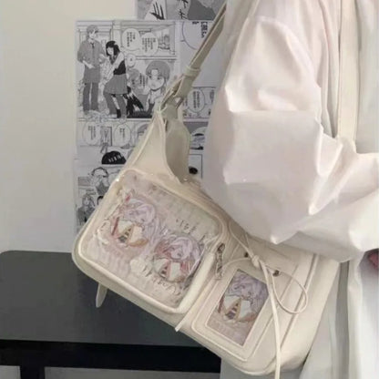 Y2k Japanese Harajuku Shoulder Bag Womens Transparent Ita Bag Girls School Crossbody Bags for Women Female Designer Handbags
