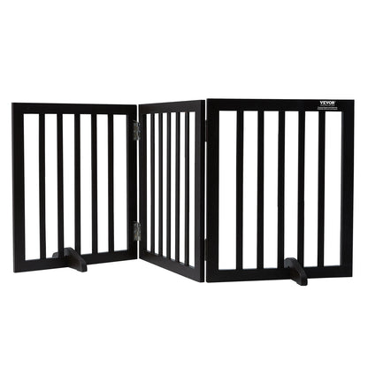 SucceBuy Free Standing Dog Gate Freestanding Pet Gate 3 Panels Foldable Dog Gate for Narrow Passageways Expandable Dog Barrier