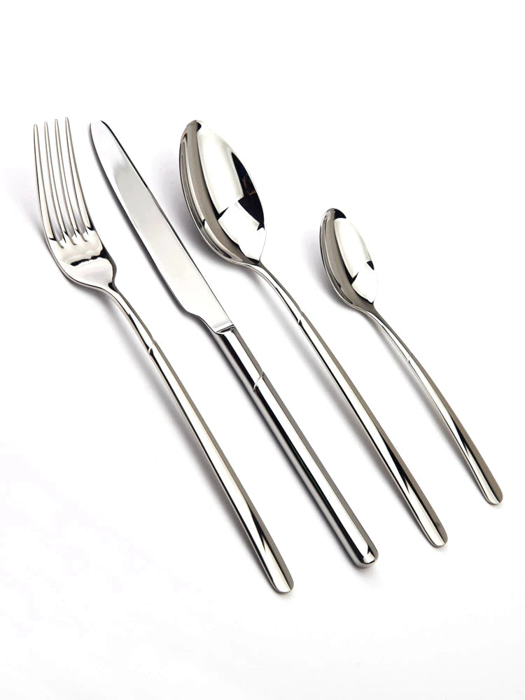 Cozy Zone Cutlery Set 24Pcs Stainless Steel Luxury Silverware Set Tableware Knives Forks Dining Dinner Set Western Restaurant