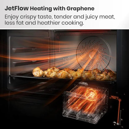 7-in-1 Steam Convection Oven Countertop with Air Fry, Bake, Sous Vide, Ferment, Built-in Recipes | Anti-Scalding | 1500W (Black)