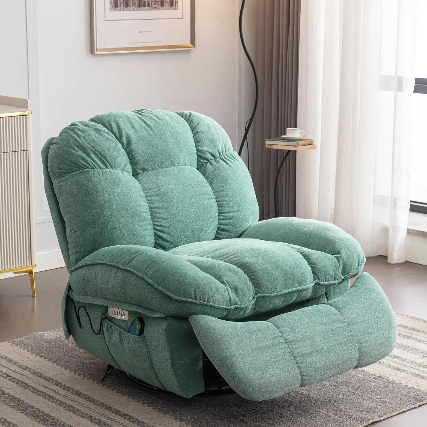 Power Recliner Chair,Massage Rocker Recliner Chairs for Adults with Heated,Oversized Rocker Swivel Chairs, Customized