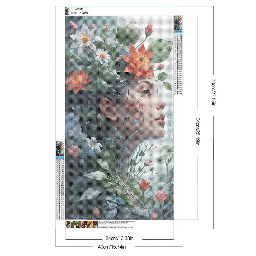 5D DIY Full Round Drill Diamond Painting Girl Kit Home Decor Art Craft