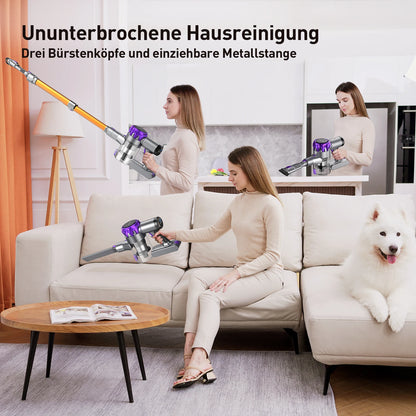 YISORA Cordless Vacuum Cleaner, 30Kpa 55Mins Running Time Wireless Vacuum Cleaner with Touchscreen for Pet Hair, Carpet